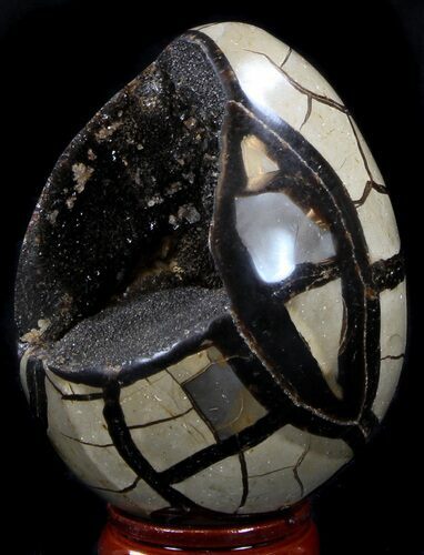 Septarian Dragon Egg Geode - Crystal Filled #37445